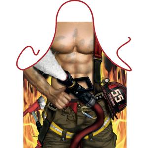 BBQ/Keuken schort - Sexy Brandweerman print - carnaval - Cadeau voor mannen - one size