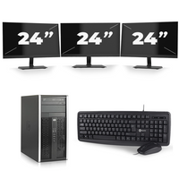 HP Compaq Pro 6300 Micro Tower - Intel Core i5-3e Generatie - 8GB RAM - 256GB SSD - Windows 10 + 3x 24 inch Monitor