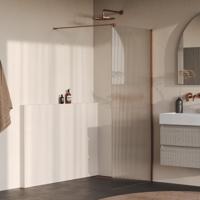 BRAUER Oblivion Flow inloopdouche helder ribbelglas 100x200 incl. glascoating Geborsteld Koper PVD