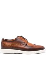 Santoni chaussures oxford à détails de perforations - Marron