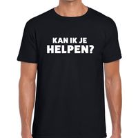 Kan ik je helpen beurs/evenementen t-shirt zwart heren - thumbnail