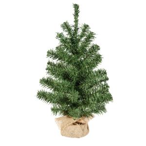 Everlands Mini kerstboom/kunstboom - groen - 45 cm - in jute zak