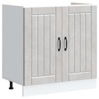 Spoelbakonderkast Lucca bewerkt hout betongrijs