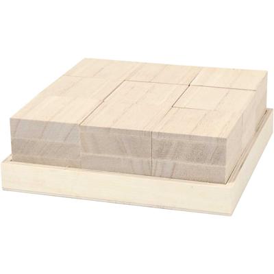 Creativ Company Houten blokken, afm 4x4x4 cm, 9 stuk/ 1 doos