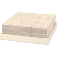 Creativ Company Houten blokken, afm 4x4x4 cm, 9 stuk/ 1 doos