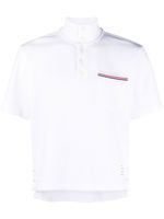 Thom Browne polo en coton à bande tricolore - Blanc - thumbnail