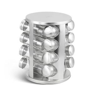 Edenberg Classic Line - Kruidenpotjes met Houder RVS - 16 potjes + rek