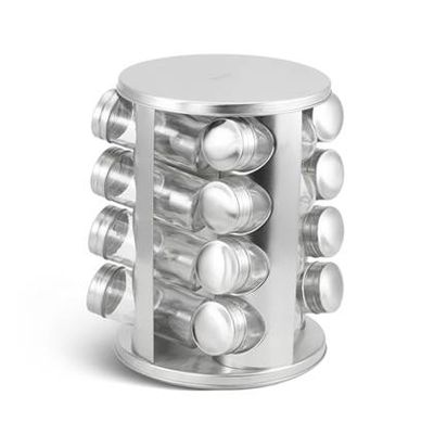 Edenberg Classic Line - Kruidenpotjes met Houder RVS - 16 potjes + rek