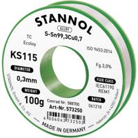 Stannol KS115 Soldeertin, loodvrij Spoel Sn99,3Cu0,7 ROM1 100 g 0.3 mm - thumbnail