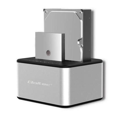 Qoltec 50316 2x HDD / SSD-dockingstation | 2,5"/3,5" SATA | USB 3.0 | Klonen