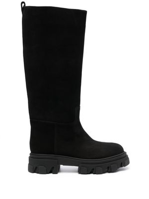 GIABORGHINI bottes en daim à semelle épaisse - Noir