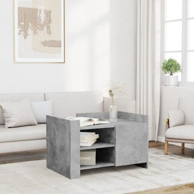Salontafel 80x50x50 cm bewerkt hout betongrijs