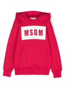 MSGM Kids hoodie en coton à logo imprimé - Rose