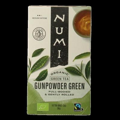 Numi Green tea gunpowder bio 18 Zakjes Numi Green tea gunpowder bio 18 Zakjes