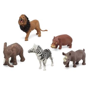 Speelgoed safari jungle dieren figuren 5x stuks   -