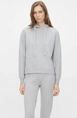 Lounge shirt / Hoodie - Grey Melange - Dames Loungewear hoodie grijs