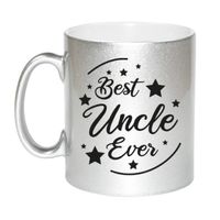 Best Uncle Ever cadeau mok / beker zilverglanzend 330 ml   -