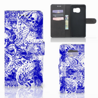 Telefoonhoesje met Naam Samsung Galaxy S7 Edge Angel Skull Blauw - thumbnail