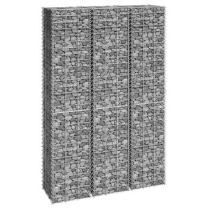 VidaXL Schanskorf plantenbakken 3 st verhoogd 30x30x150 cm ijzer
