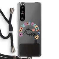 Happy days: Sony Xperia 1 III Transparant Hoesje met koord