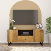 Tv-meubel 105x33,5x46 cm massief mangohout en bewerkt hout - thumbnail