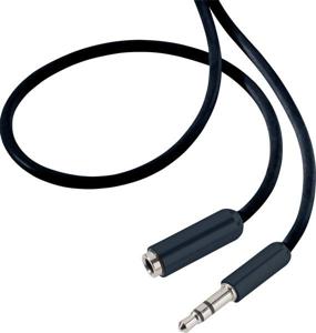 SpeaKa Professional SP-7870692 Jackplug Audio Verlengkabel [1x Jackplug male 3,5 mm - 1x Jackplug female 3,5 mm] 1.50 m Zwart SuperSoft-mantel