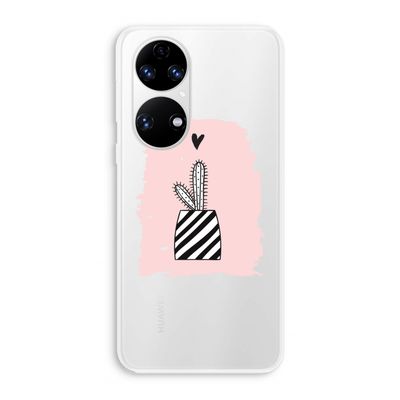 Zwart-wit cactus: Huawei P50 Transparant Hoesje
