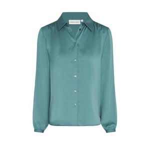 Fabienne Chapot blouse Mira met plooien grijsblauw