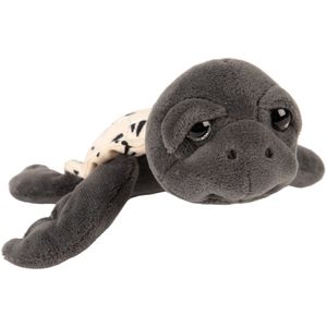 Suki Gifts pluche zeeschildpad Jules knuffeldier - cute eyes - donkergrijs - 14 cm   -