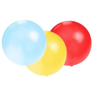 Bellatio Decorations 24x groot formaat ballonnen rood/blauw/geel met diameter 60 cm