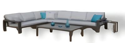 Tea table, aluminium frame, antraciet blad - Own