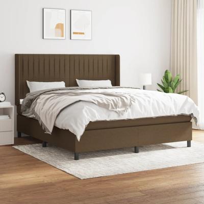 Boxspring met matras stof donkerbruin 180x200 cm