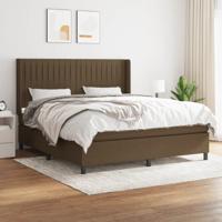 Boxspring met matras stof donkerbruin 180x200 cm