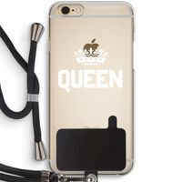Queen zwart: iPhone 6 / 6S Transparant Hoesje met koord