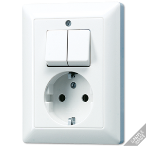 Jung AS500 combinatie wandcontactdoos met randaarde en serieschakelaar creme AS5575EU