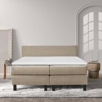 2-Persoons Boxspring Cloud Chill - Deluxe - Beige 140x200 cm - Pocketvering - Inclusief Topper - Dekbed-Discounter.nl
