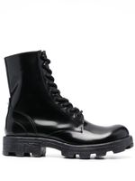 Diesel bottines en cuir D-Hammer à lacets - Noir - thumbnail