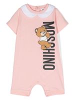 Moschino Kids Teddy Bear-motif romper - Rose