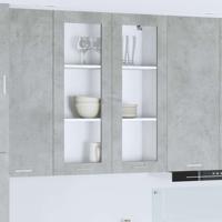 Hangkast Riga Beton Grijs 80 x 31 x 100 cm Bewerkt hout