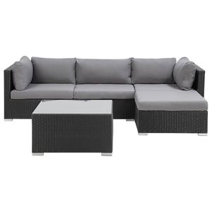 Beliani SANO - Loungeset-Zwart-PE rotan