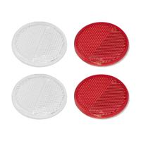 Proplus Reflector Set - 4 stuks - 2x rood - 2x wit - zelfklevend - 60 mm - rond - thumbnail