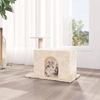 Kattenmeubel met sisal krabpaal 51 cm crèmekleurig - thumbnail