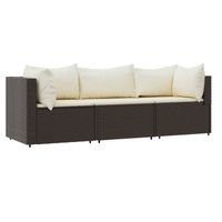 The Living Store Loungeset - Bruin - Hoekbank 63x63x57.5cm - Middenbank 63x63x57.5cm - Verstelbare poten - Inclusief - thumbnail