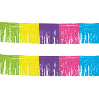 Franje slinger - 2x - gekleurd - 10 meter - plastic - feestslingers - slingers - versiering