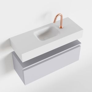 Toiletmeubel Mondiaz Andor | 80 cm | Meubelkleur Cale | Lex vrijhangend wastafel Talc Midden | 1 kraangat