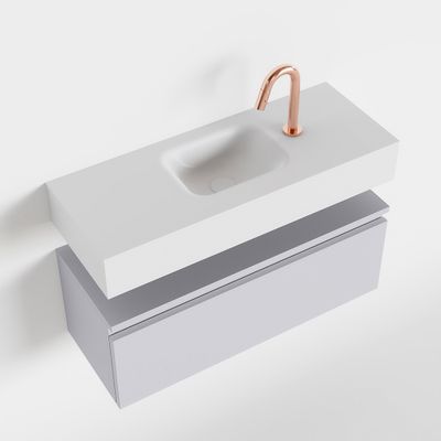 Toiletmeubel Mondiaz Andor | 80 cm | Meubelkleur Cale | Lex vrijhangend wastafel Talc Midden | 1 kraangat