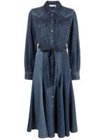 Chloé robe-chemise en jean à taille ceinturée - Bleu