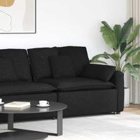 Modulaire bank Armleuning eindmodule met kussens 100 cm zwart