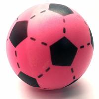 Softbal foam - 3x - voetbal print - roze - zacht - 20 cm - speelgoed ballen