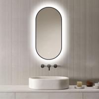 Loxa - Ovale Badkamerspiegel Vienna met led 40x80cm - Zwarte omlijsting - Dimbaar - Condensvrij vlak- Duurzame kwaliteit - Eenvoudige installatie